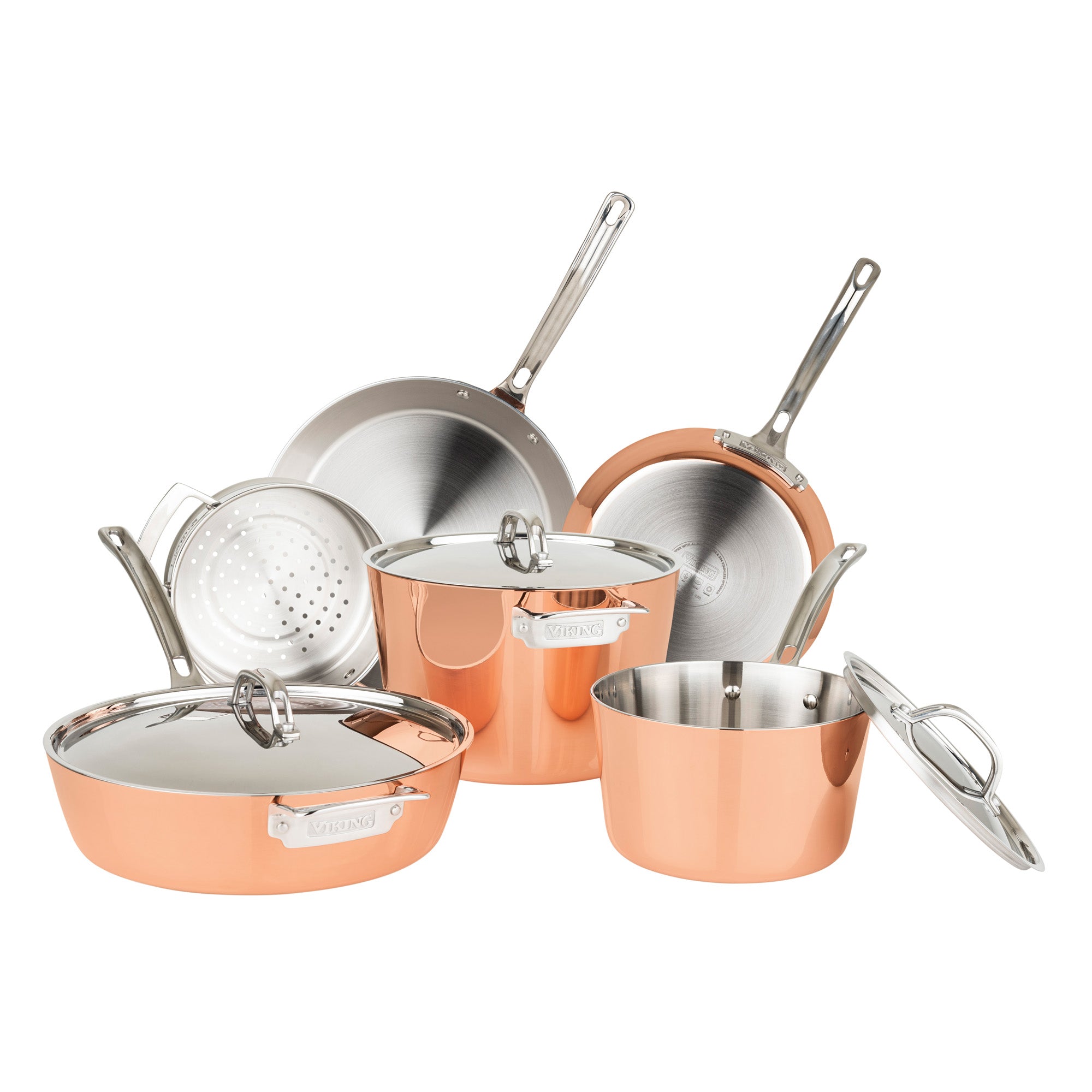Viking Contemporary Copper 4-Ply 9 Piece Cookware Set