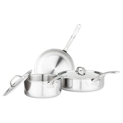 Product Image for Viking 5-Piece 3-Ply Clad Stainless Steel Cookware Set with Metal Lids