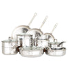 Viking 3-Ply 17 Piece Stainless Steel Cookware Set with Glass Lids