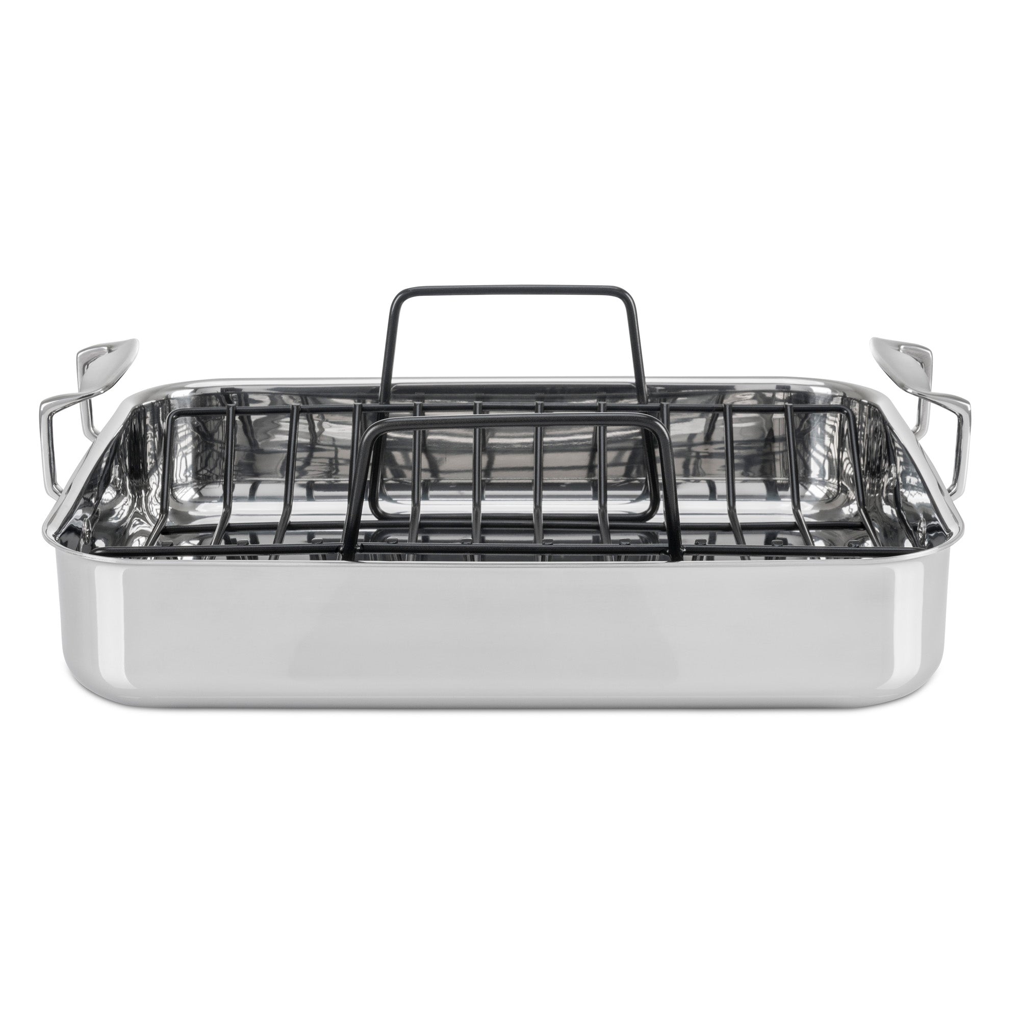 Viking 3-Ply Stainless Steel 16-inch Roaster with Rack, Mirror Finish