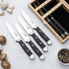 Viking 6-Piece German Steel Steak Knife Set with Copper Rivets & Rubberwood Box