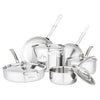 Viking 10-Piece 3-Ply Clad Stainless Steel Cookware Set with Metal Lids