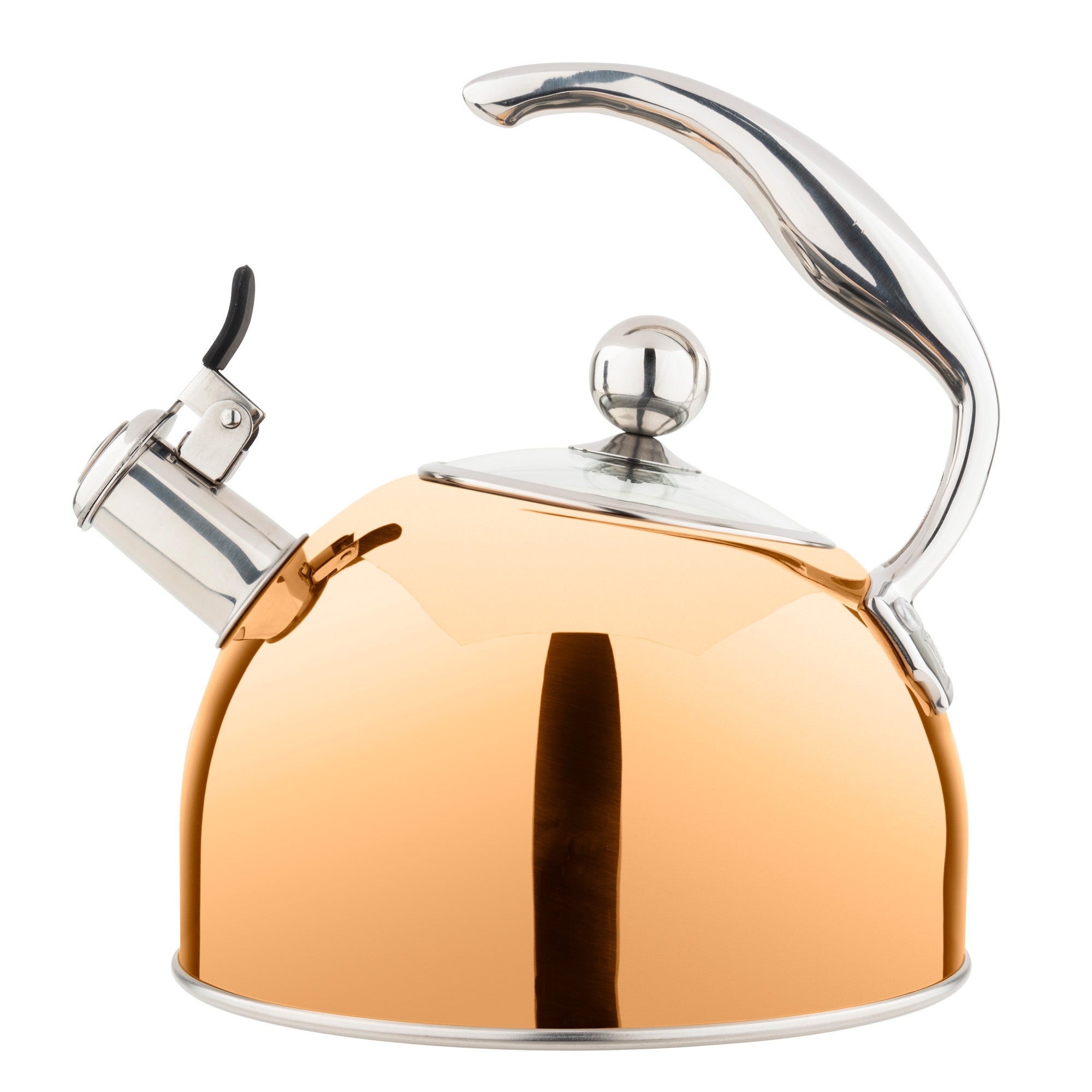 Viking 2.6-Quart Copper/Stainless Steel Whistling Kettle with 3-Ply Base