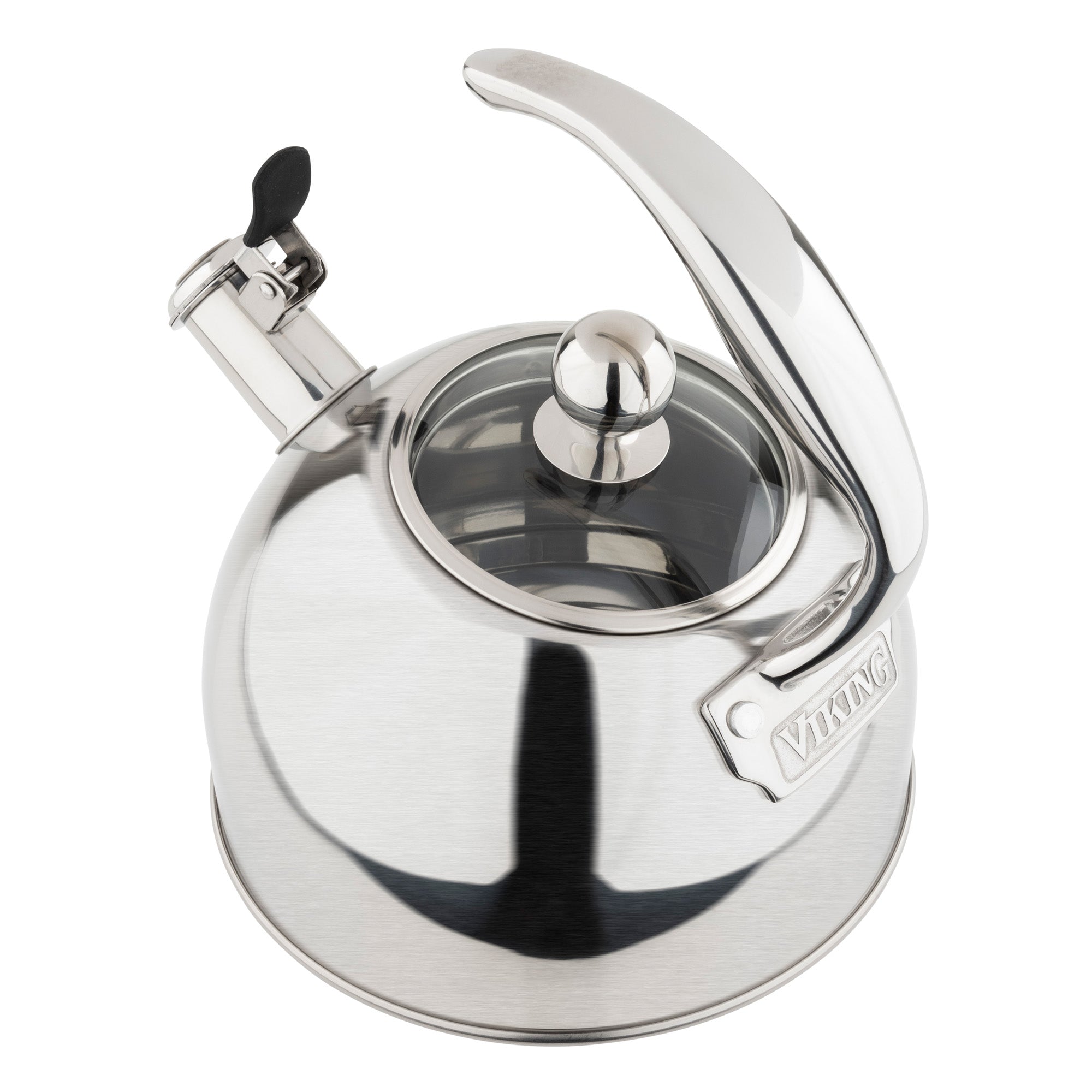 Viking 2.6-Quart Satin Stainless Steel Whistling Kettle with 3-Ply Base