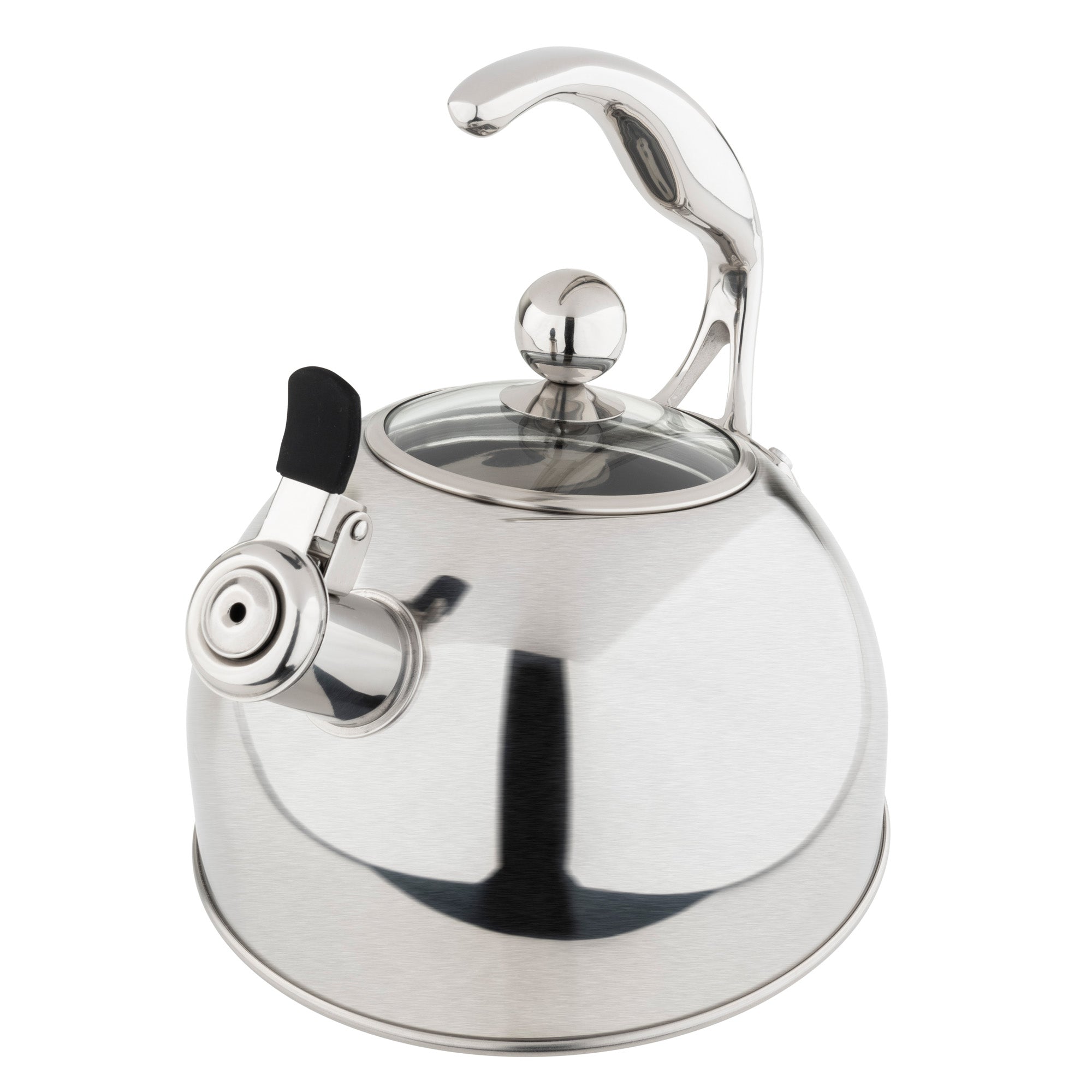 Viking 2.6-Quart Satin Stainless Steel Whistling Kettle with 3-Ply Base