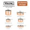 Viking 10-Piece 3-Ply Hammered Copper Clad Cookware Set