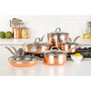 Viking 10-Piece 3-Ply Hammered Copper Clad Cookware Set