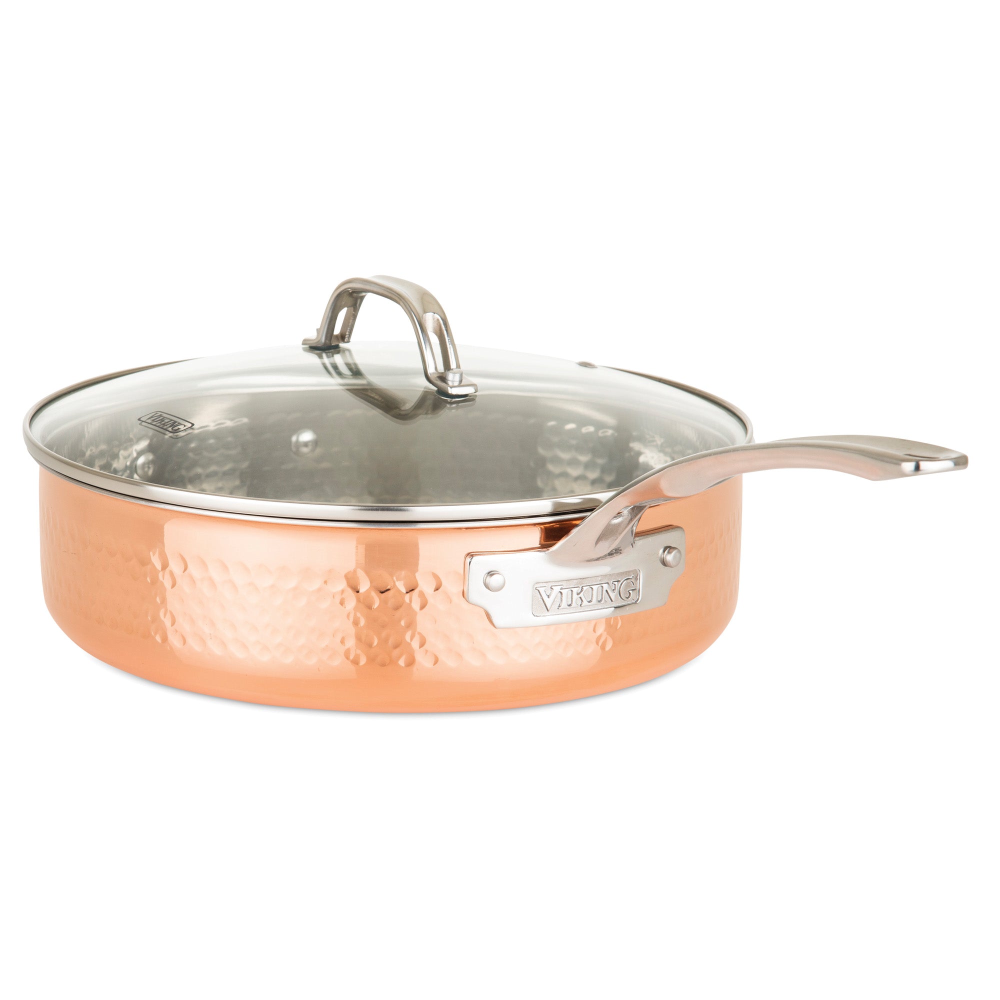 Viking 10-Piece 3-Ply Hammered Copper Clad Cookware Set