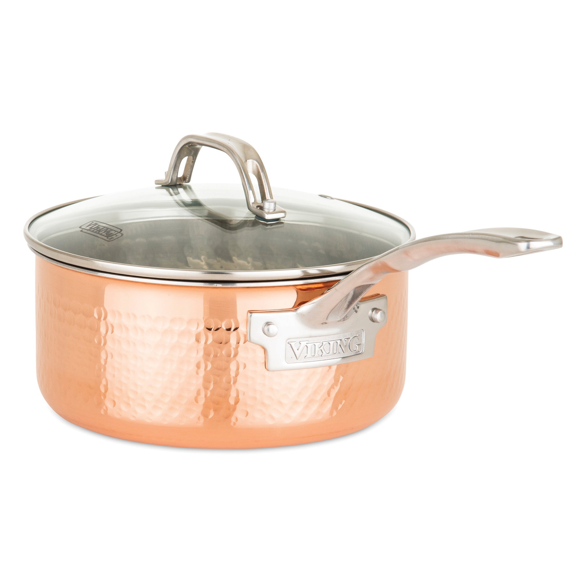 Viking 10-Piece 3-Ply Hammered Copper Clad Cookware Set