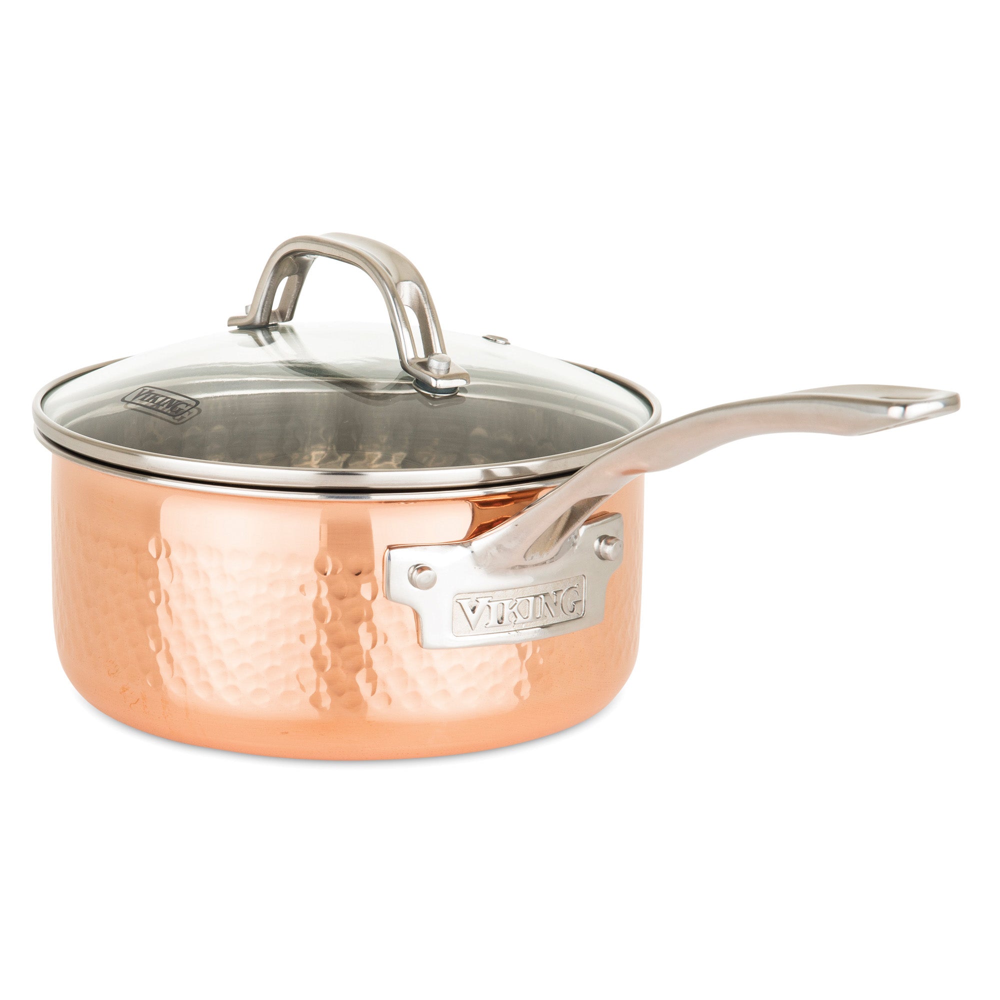 Viking 10-Piece 3-Ply Hammered Copper Clad Cookware Set