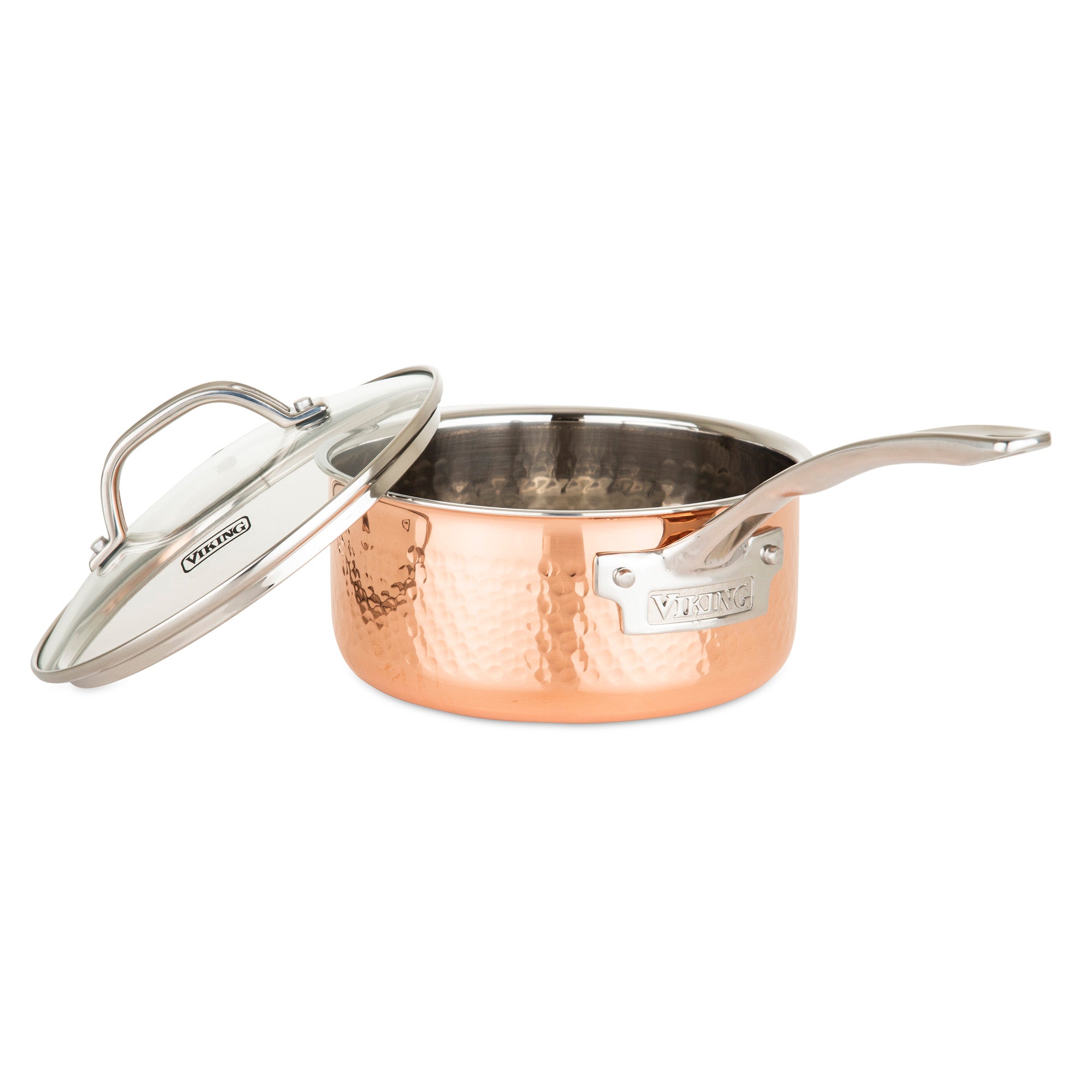 Viking 10-Piece 3-Ply Hammered Copper Clad Cookware Set