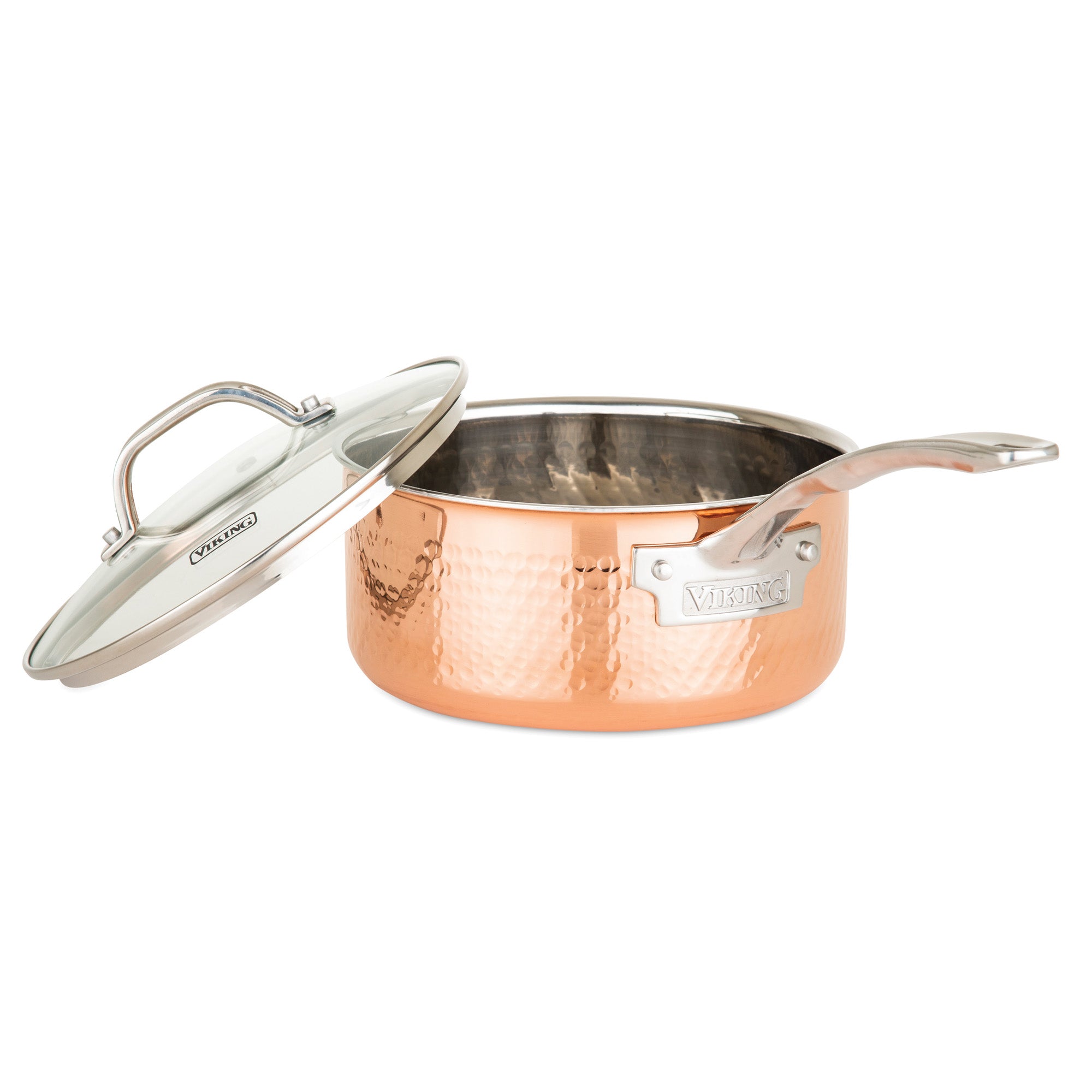 Viking 10-Piece 3-Ply Hammered Copper Clad Cookware Set