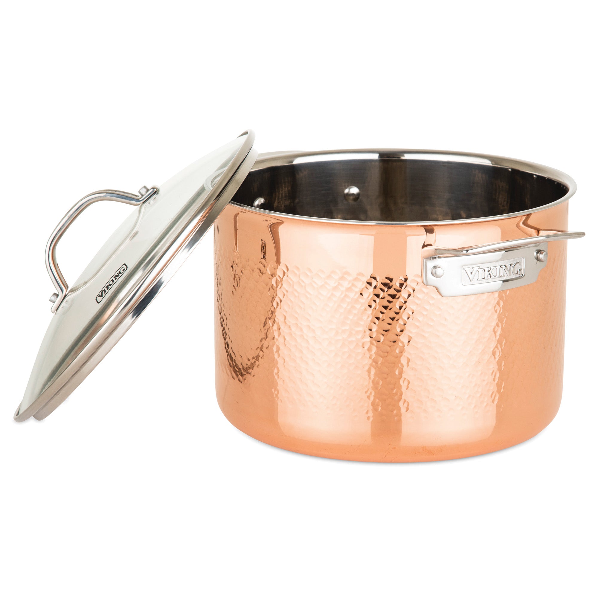 Viking 10-Piece 3-Ply Hammered Copper Clad Cookware Set